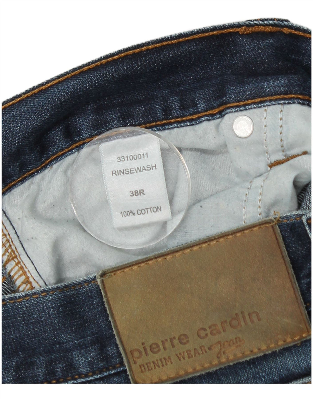 Pierre Cardin Mens Straight Jeans W38 L30 Azul Algodão