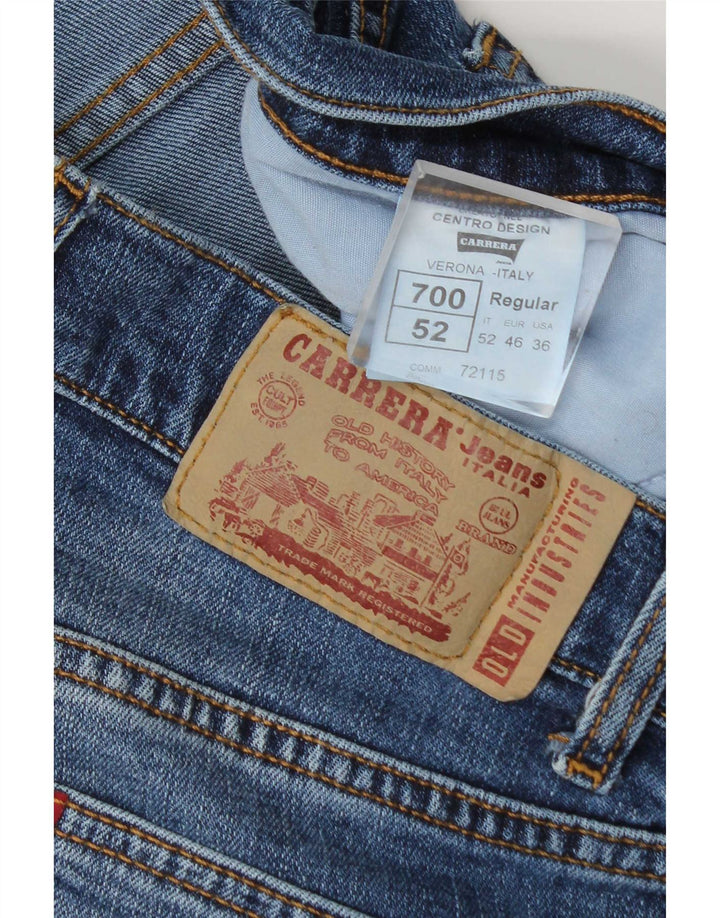 Carrera Mens Regular Fit Slim Jeans W36 L30 Azul Algodão