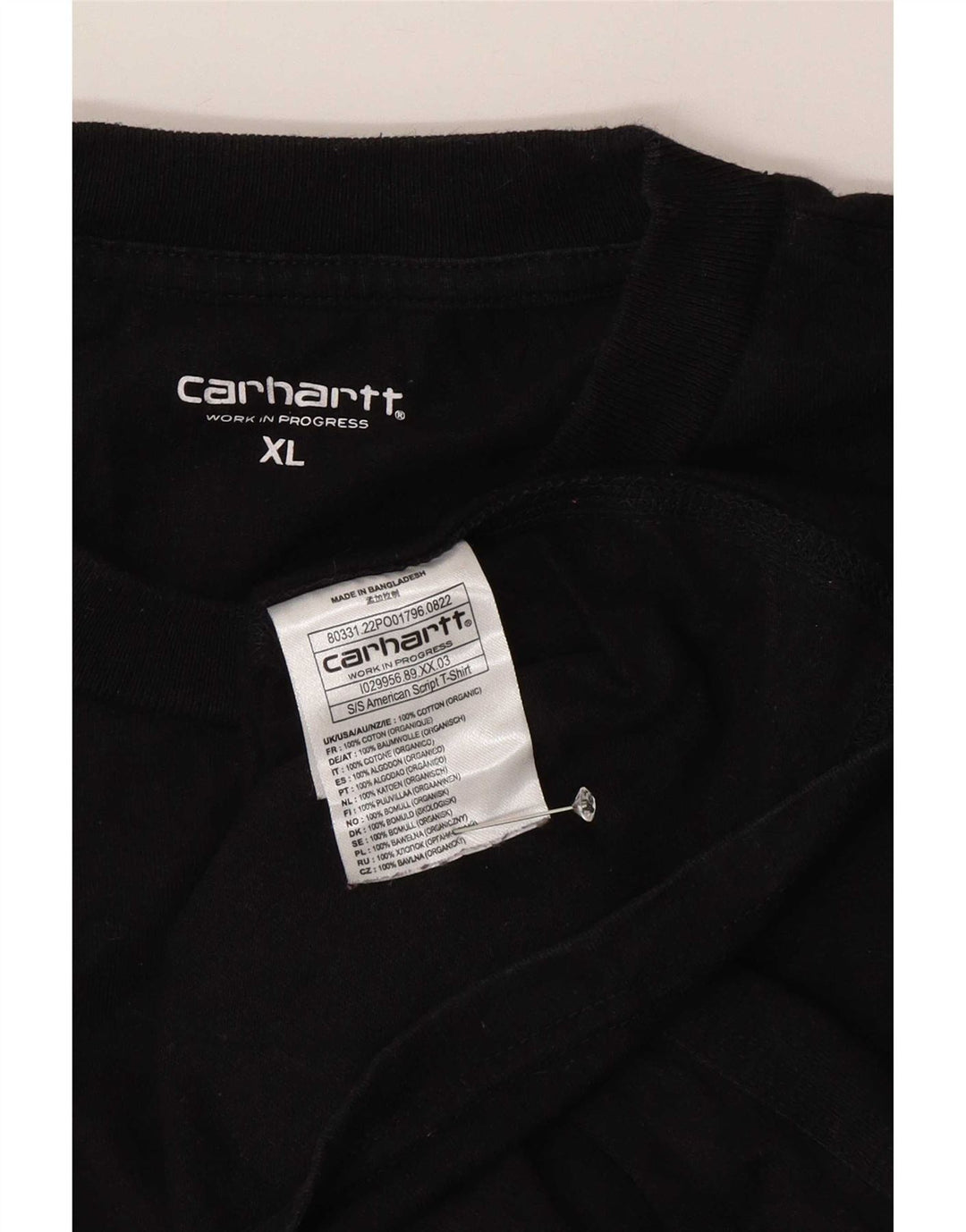 Camiseta masculina Carhartt Top XL algodão preto
