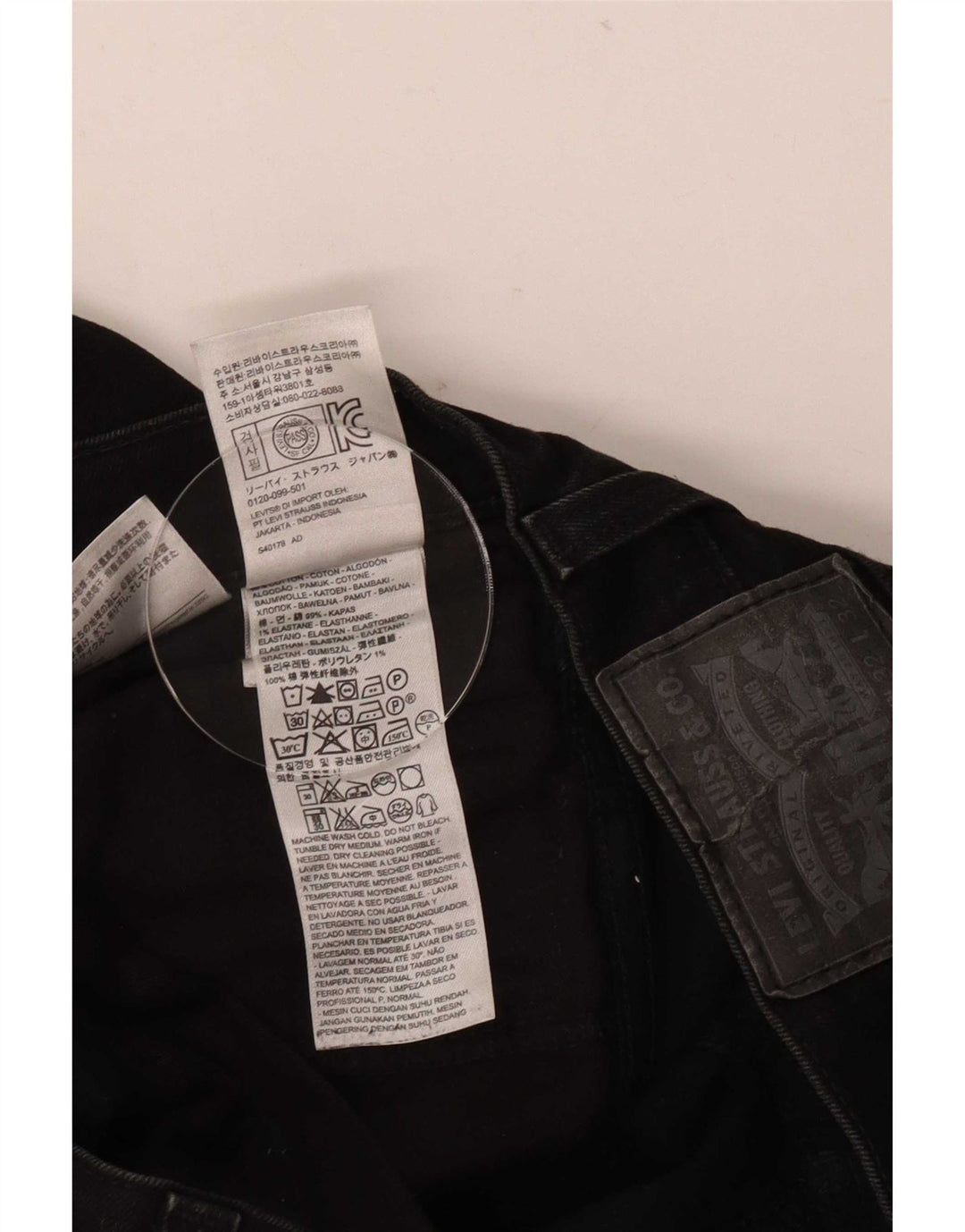 Levi's Masculino 511 Slim Jeans W32 L32 Algodão Preto