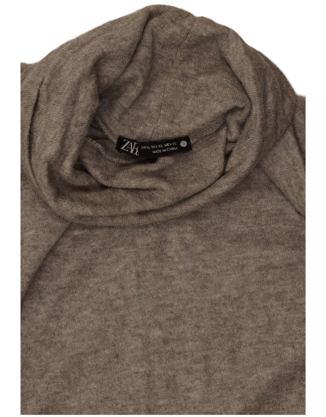 Top feminino Zara manga comprida UK 18 XL cinza