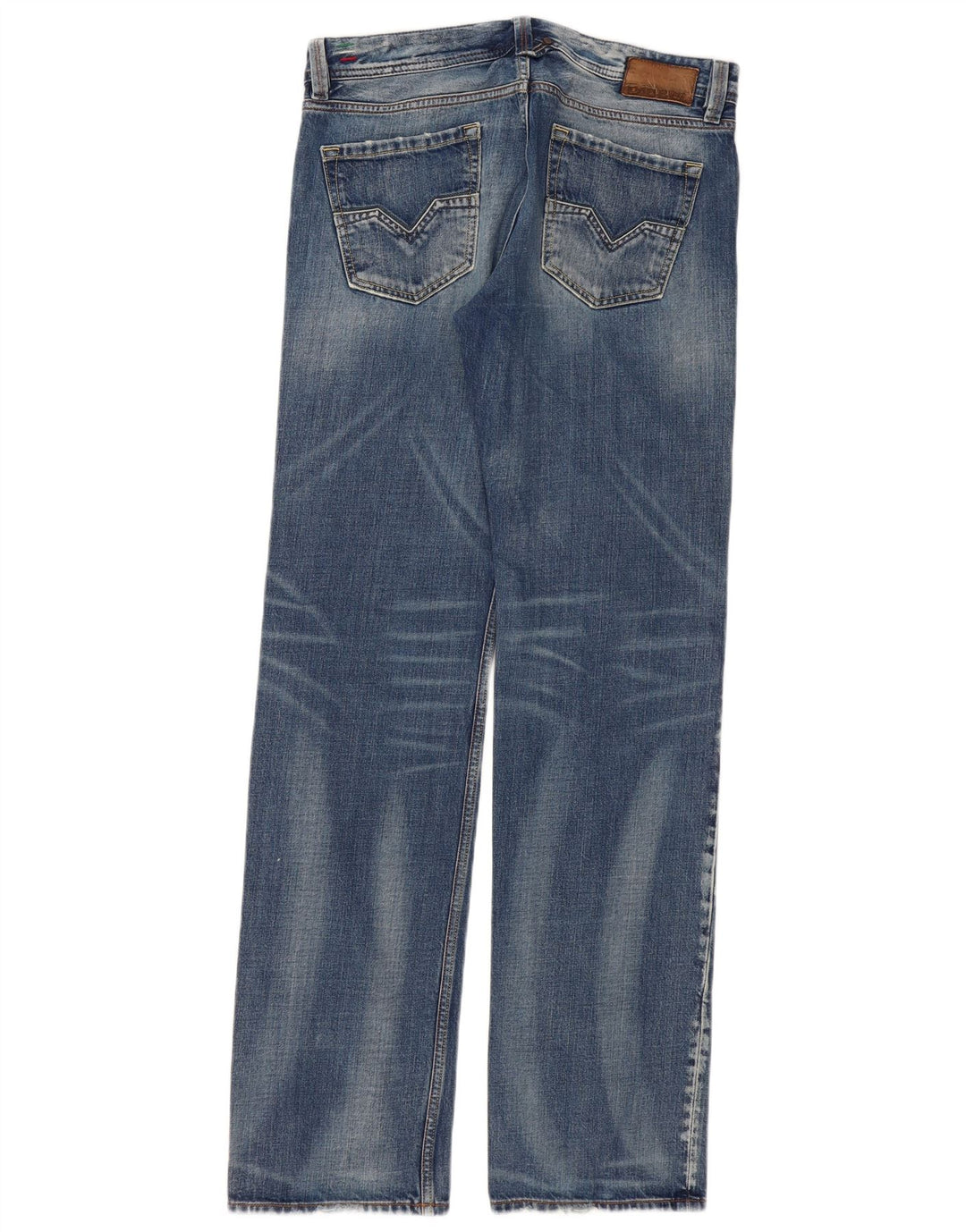 DIESEL Masculino Larkee Straight Jeans W32 L34 Azul Algodão
