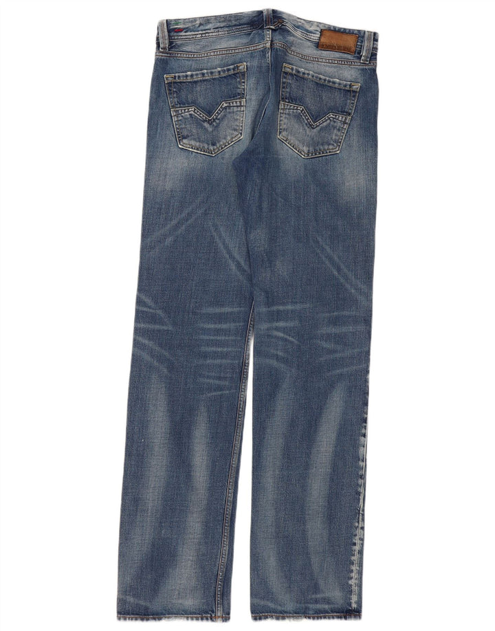 DIESEL Masculino Larkee Straight Jeans W32 L34 Azul Algodão