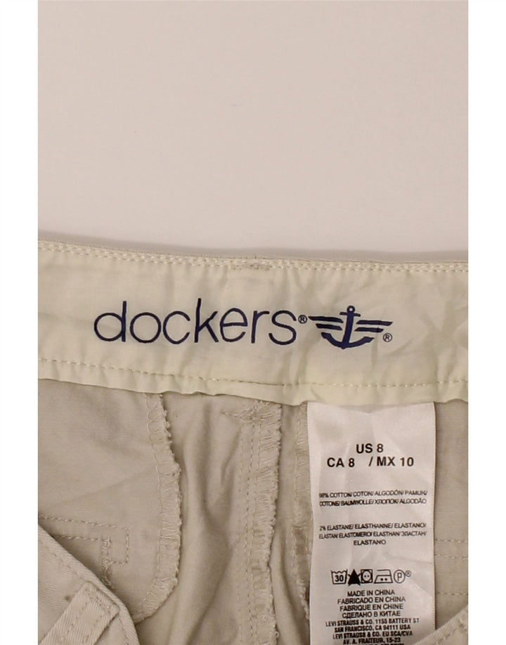DOCKERS Womens Straight Capri Trousers US 8 Medium W36 L19 Beige Cotton Vintage Dockers and Second-Hand Dockers from Messina Hembry 