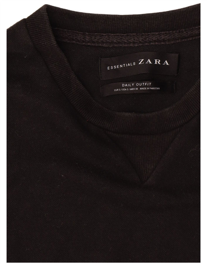 Zara Moletom Masculino Jumper Pequeno Algodão Preto