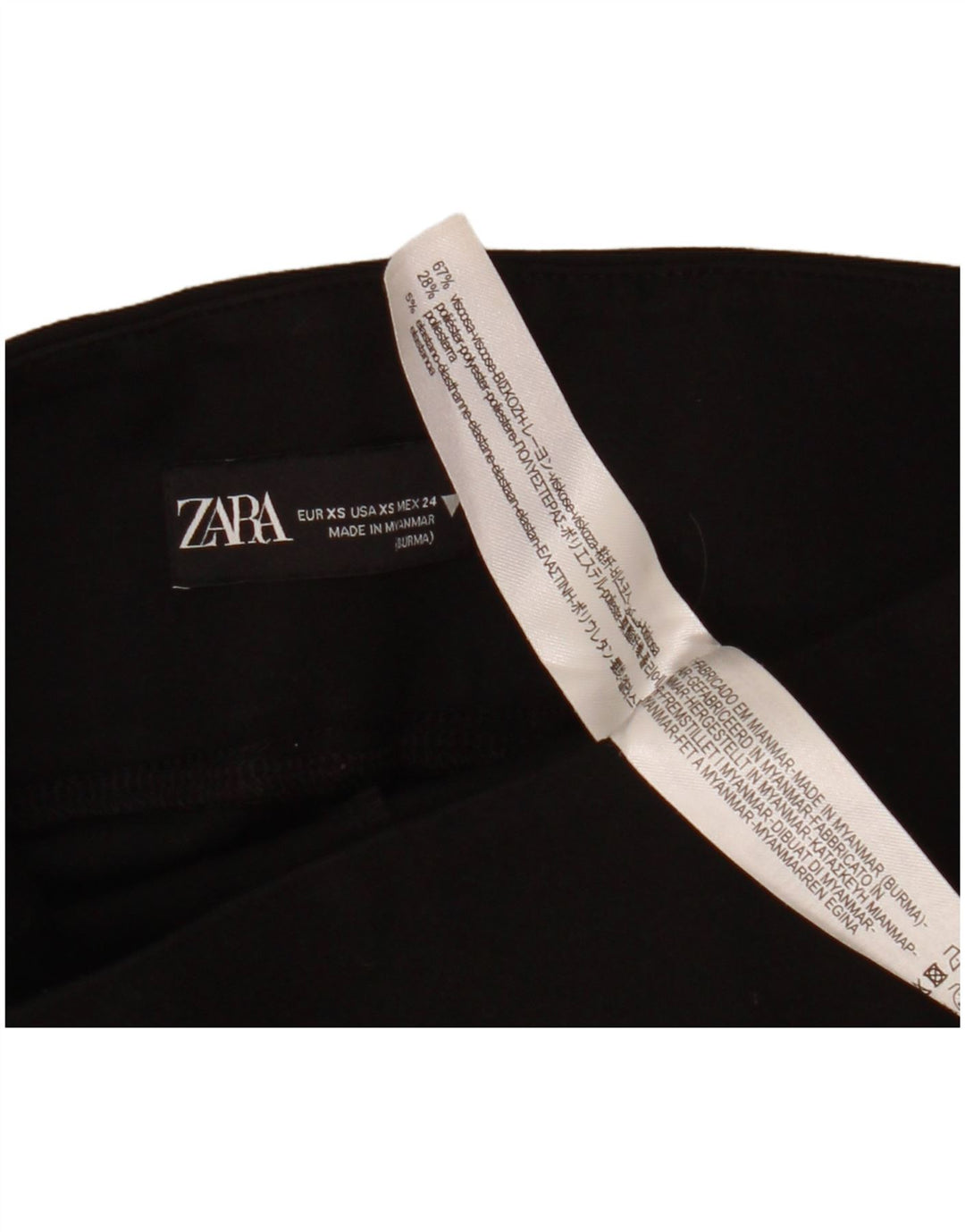 Zara Leggings Mulher UK 6 XS Viscose Preta