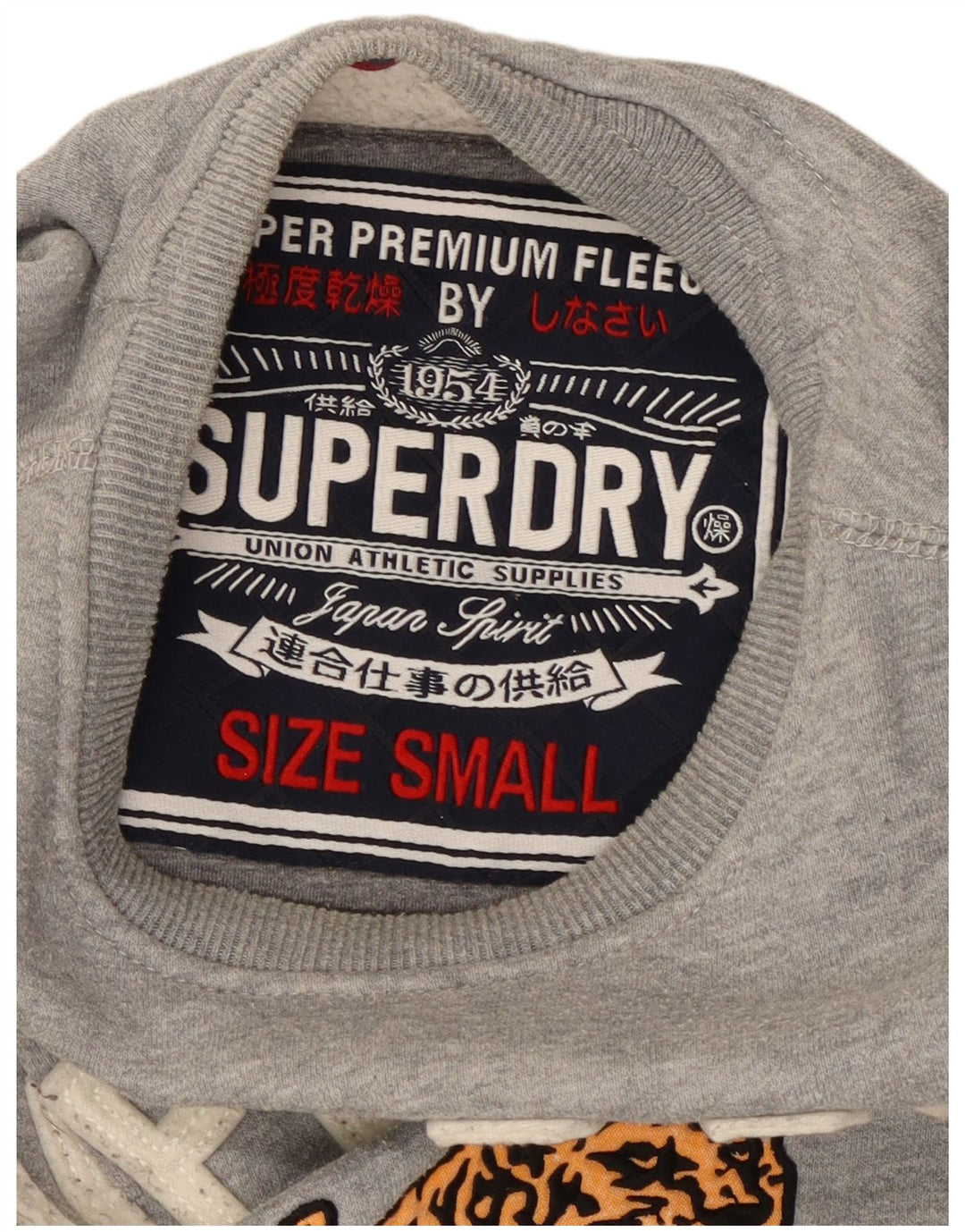 Suéter gráfico masculino Superdry pequeno algodão cinza