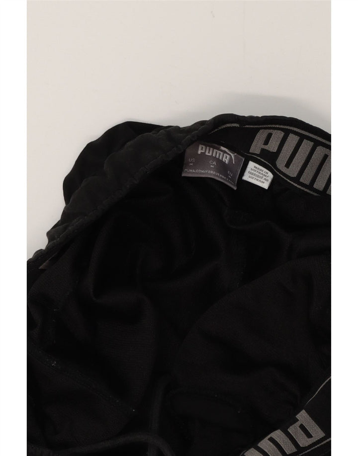Calça de treino masculina PUMA de algodão preto médio