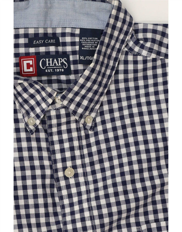 Camisa masculina Chaps Easy Care XL azul marinho algodão guingão