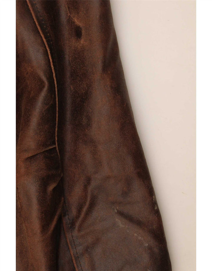 Jaqueta de couro masculina da Força Aérea dos EUA IT 52 XL Brown Colourblock