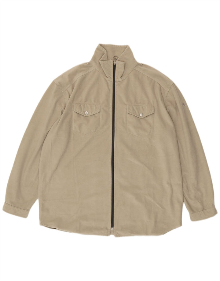 Diadora Mens Tracksuit Top Jacket XL Bege Poliéster