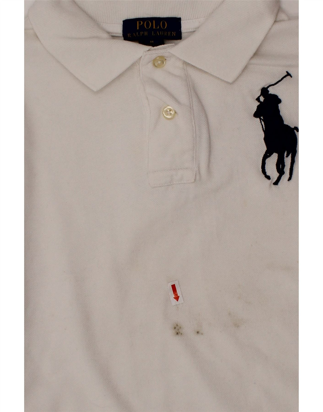 POLO RALPH LAUREN Camisa polo masculina gráfica 10-11 anos médio branco
