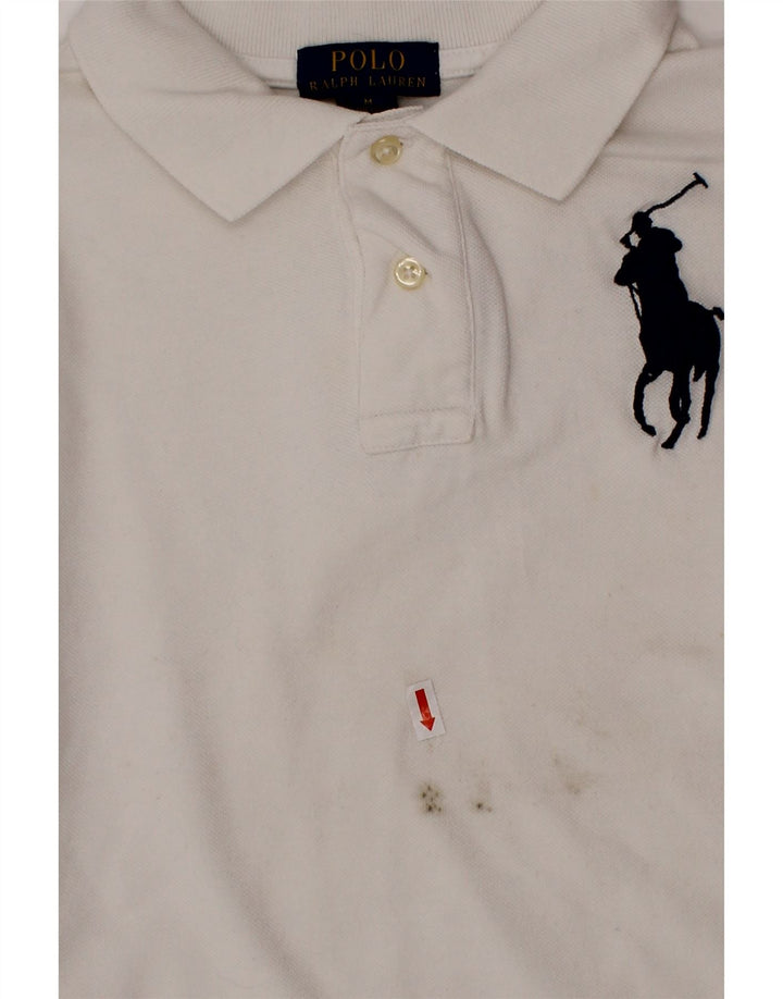 POLO RALPH LAUREN Camisa polo masculina gráfica 10-11 anos médio branco
