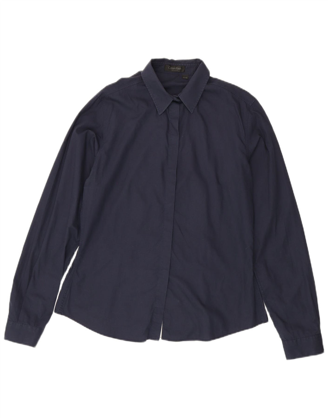 Camisa feminina Calvin Klein EUA 12 grande algodão azul marinho
