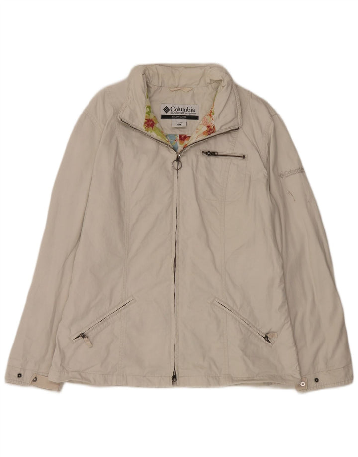 Jaqueta bomber feminina Columbia UK 18 XL algodão branco