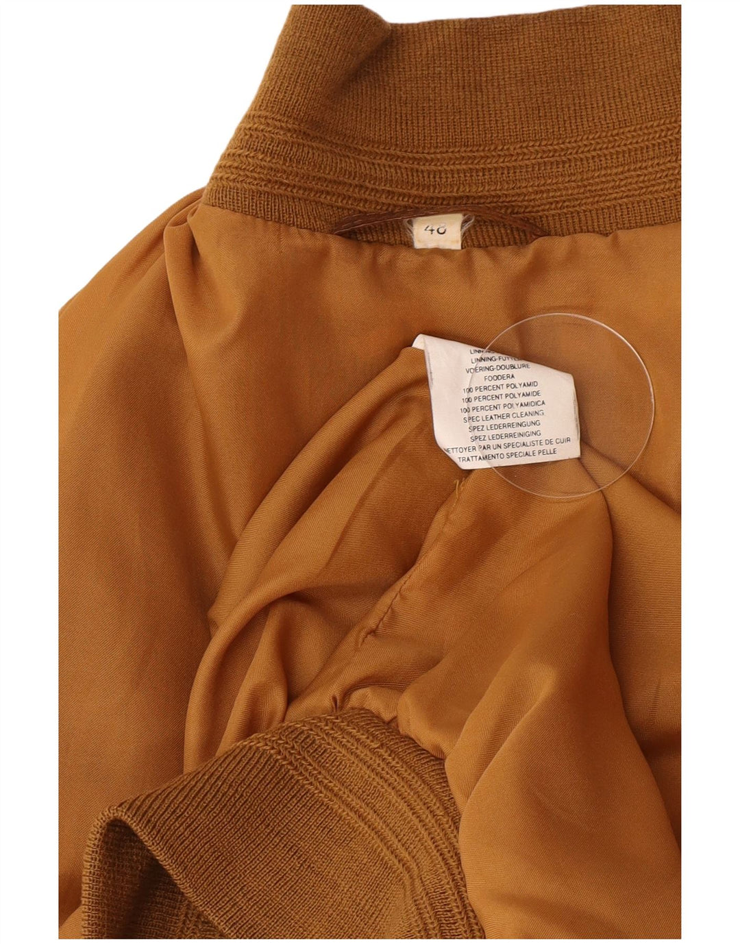 Jaqueta bomber masculina vintage de camurça IT 48 couro marrom médio