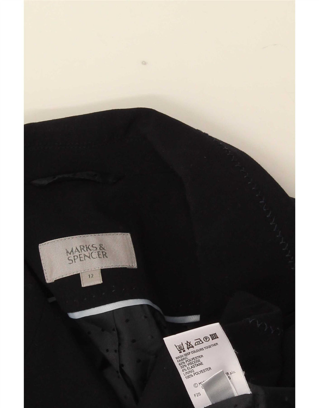 Jaqueta blazer feminina Marks & Spencer com 1 botão Reino Unido 12 médio azul marinho