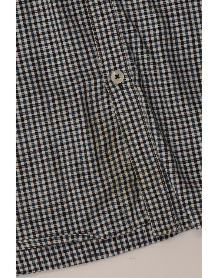 Camisa masculina JACK & JONES de algodão xadrez azul médio