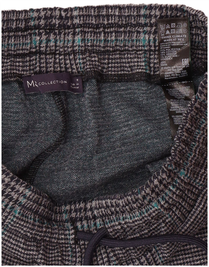 Calça de treino feminina MARKS & SPENCER Reino Unido 8 pequeno cinza houndstooth