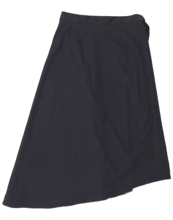 Cos Womens High Waist Asymmetric Wrap Skirt Small W29 Navy Blue Lyocell