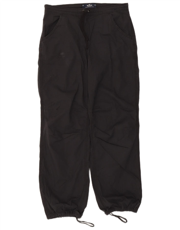 Calça feminina Hollister de algodão preto médio