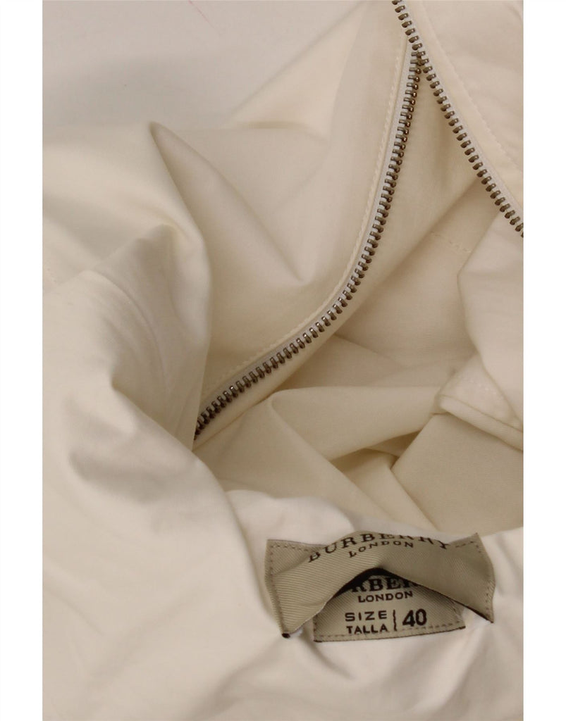 BURBERRY Womens 3 Button Blazer Jacket IT 40 Small White Cotton Vintage Burberry and Second-Hand Burberry from Messina Hembry 