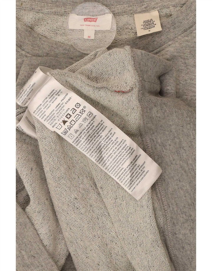 Moletom feminino Levi's com estampa oversized, Reino Unido 14, cinza médio manchado