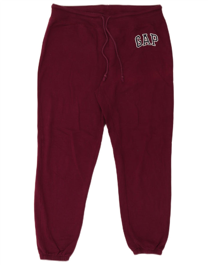 Calça esportiva masculina Gap com estampa gráfica, joggers médios de algodão cor de vinho