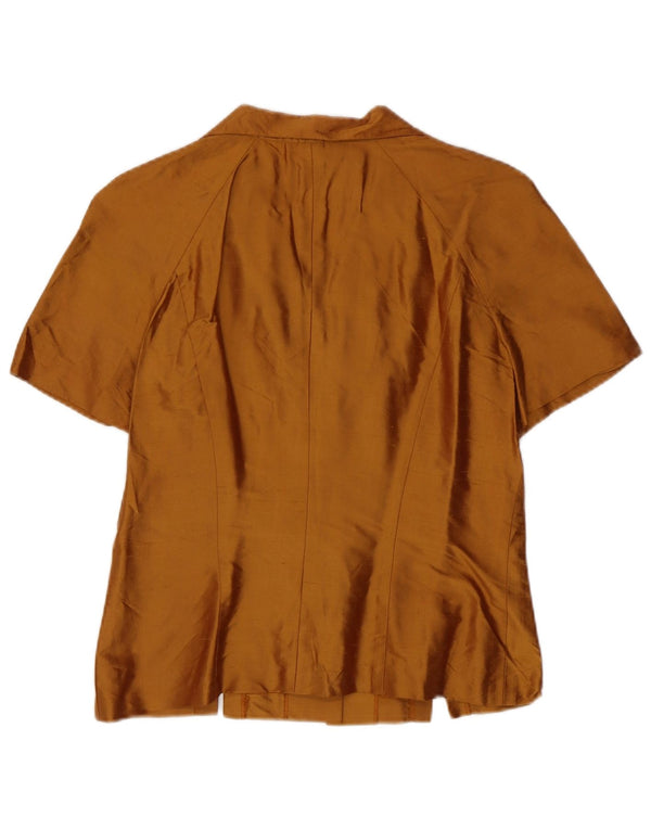 Blusa feminina Luisa Spagnoli manga curta IT 44 seda marrom médio