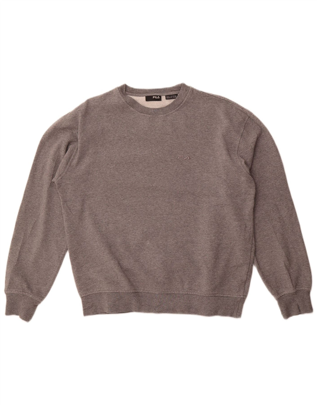 Fila moletom masculino jumper médio cinza algodão