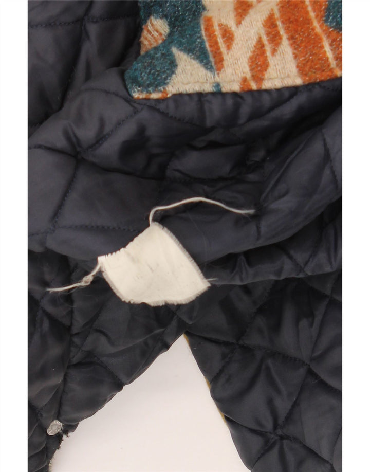 Casaco corta-vento masculino da Oil Company UK 40 grande multicolorido Fair Isle Aztec