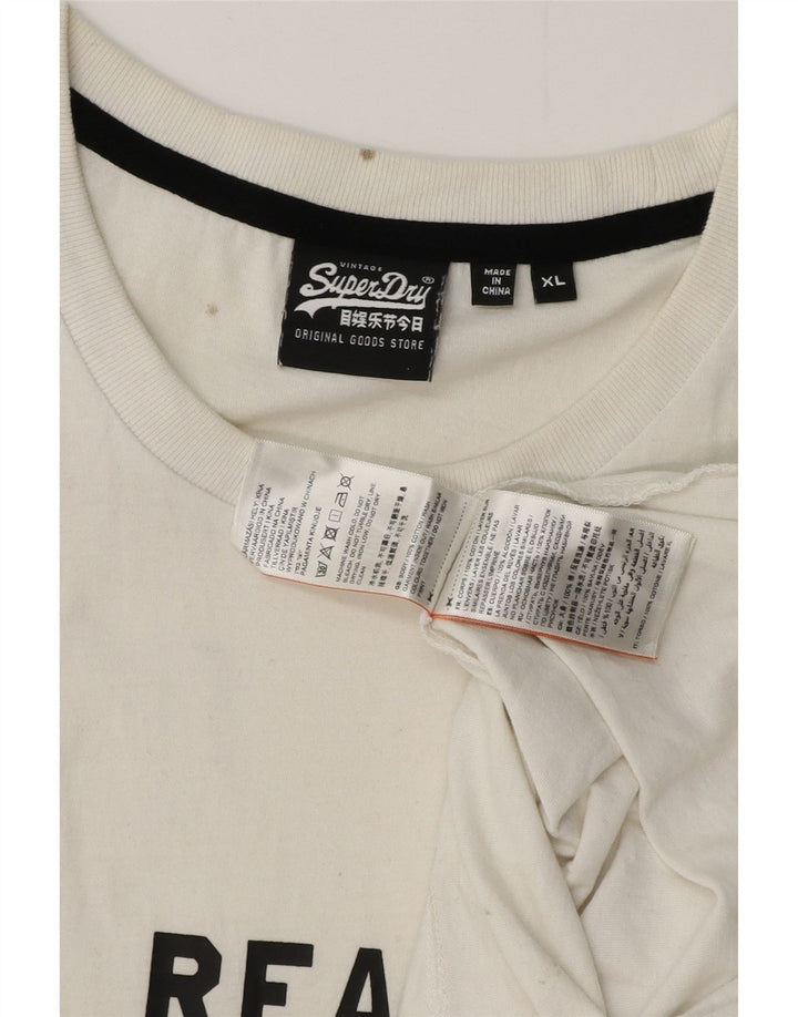 Camiseta masculina gráfica SUPERDRY Top XL algodão branco