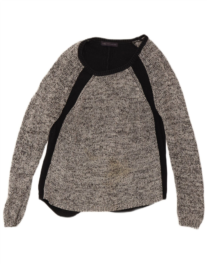 Suéter feminino Marks & Spencer com gola canoa Reino Unido 12 médio preto