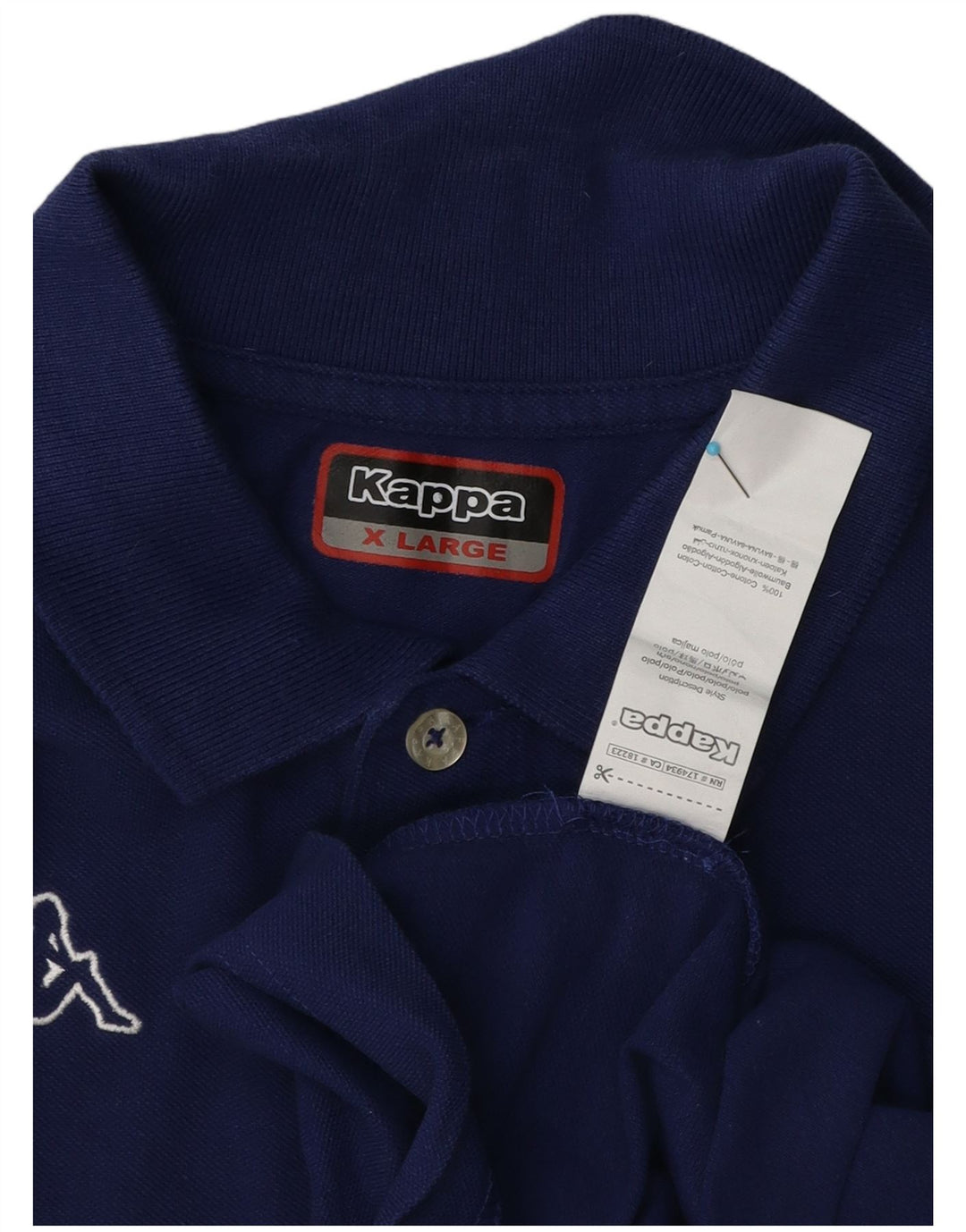 Camisa pólo gráfica masculina Kappa XL azul algodão