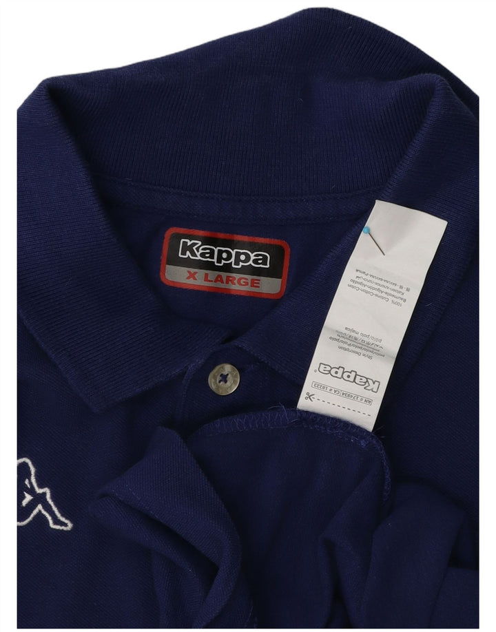 Camisa pólo gráfica masculina Kappa XL azul algodão