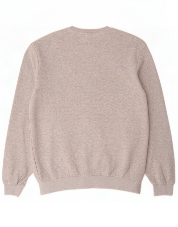 Fila moletom masculino jumper pequeno algodão manchado cinza