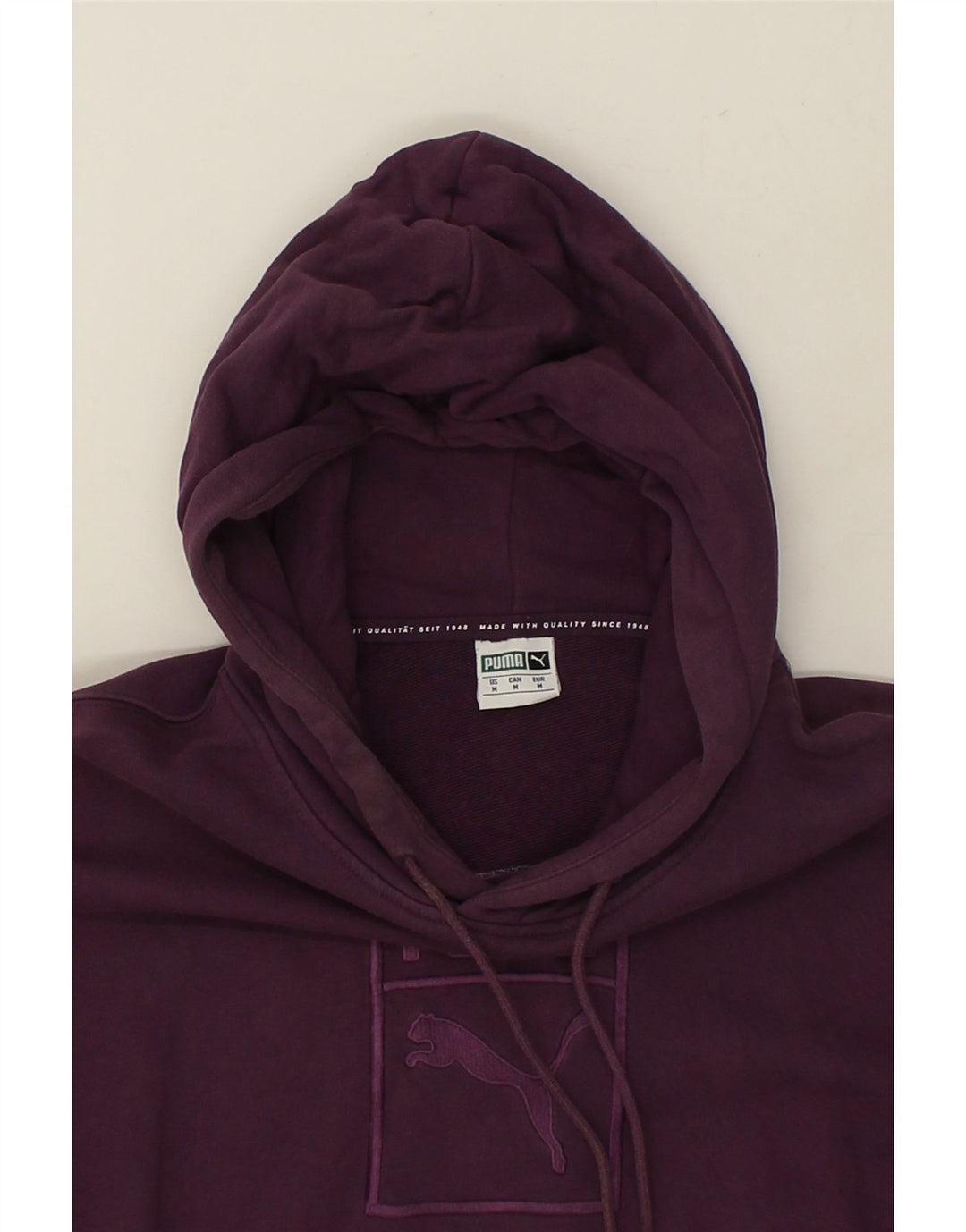 PUMA Mens Hoodie Jumper Medium Purple Cotton | Vintage Puma | Thrift | Second-Hand Puma | Used Clothing | Messina Hembry 
