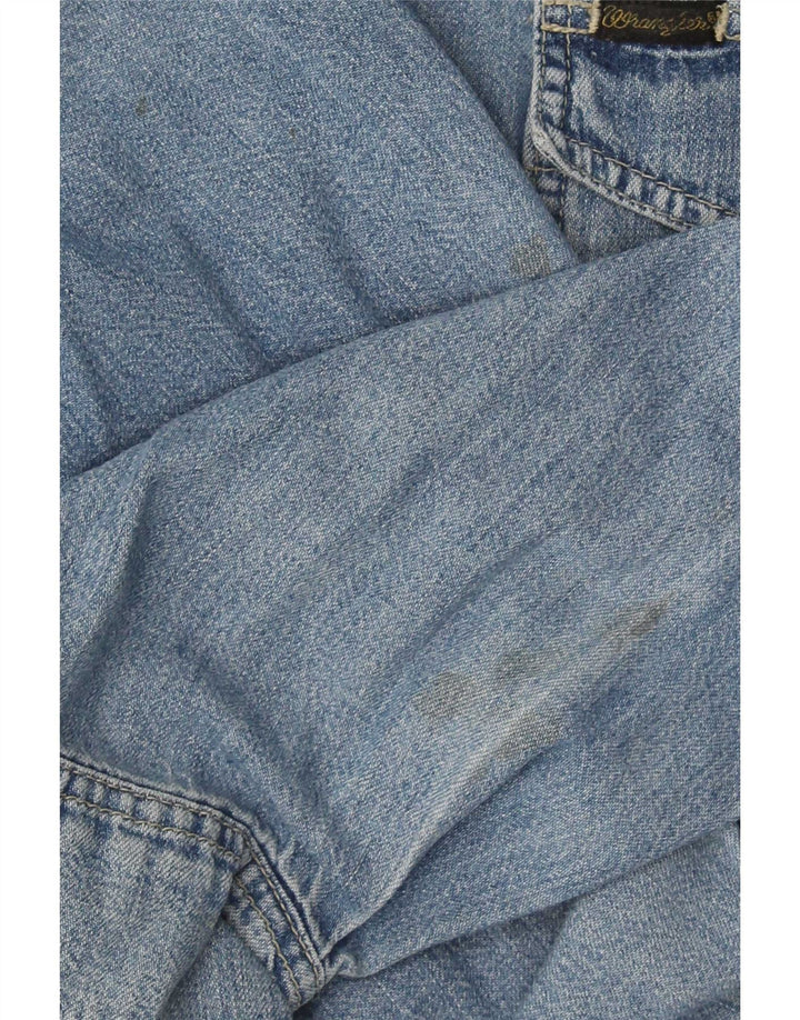 Wrangler Camisa jeans masculina ocidental grande algodão azul