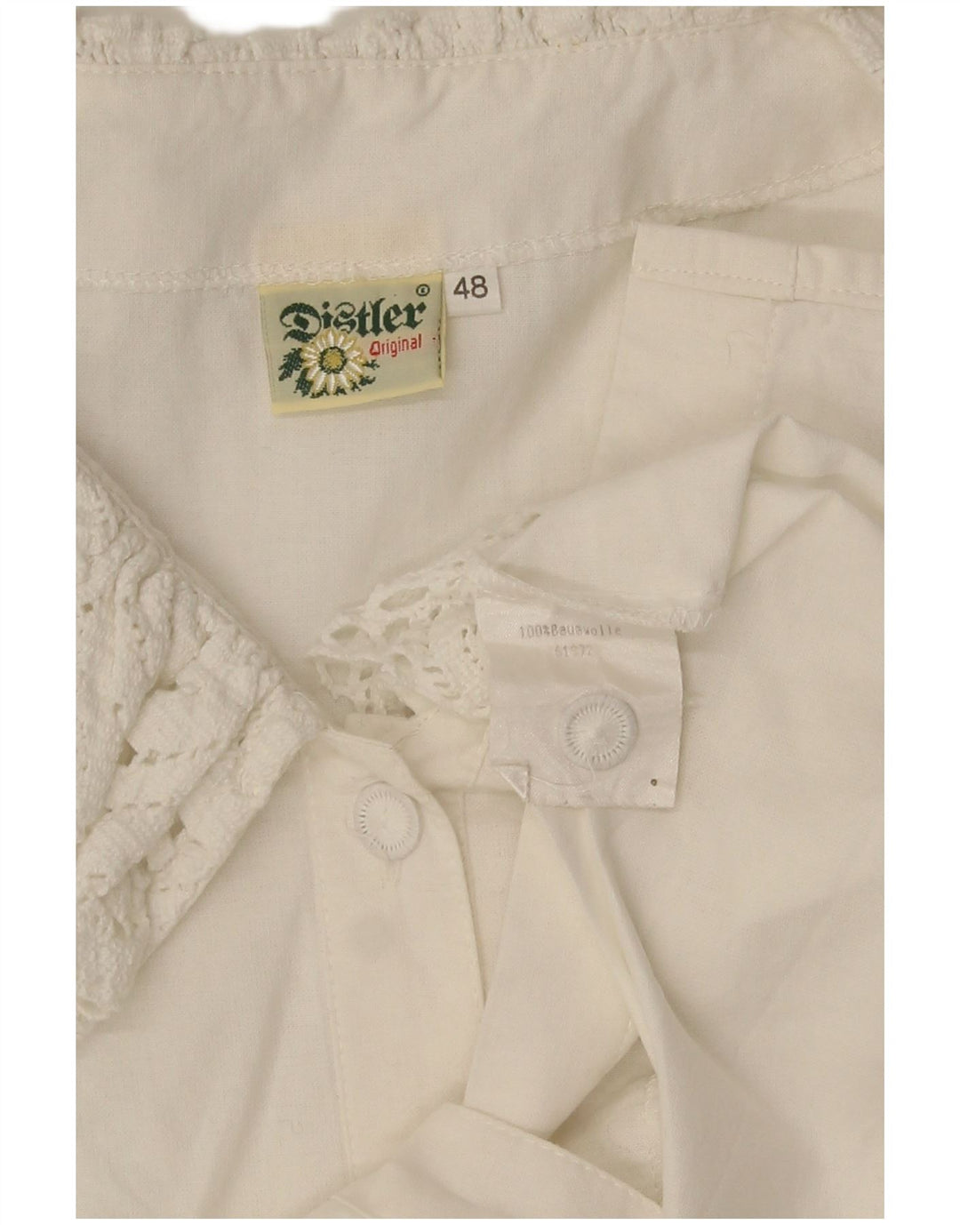 Blusa feminina Distler manga 3/4 EU 48 2XL branca