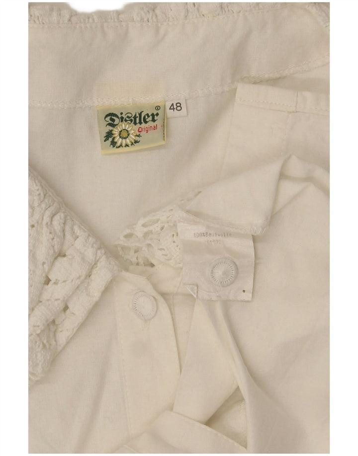 Blusa feminina Distler manga 3/4 EU 48 2XL branca