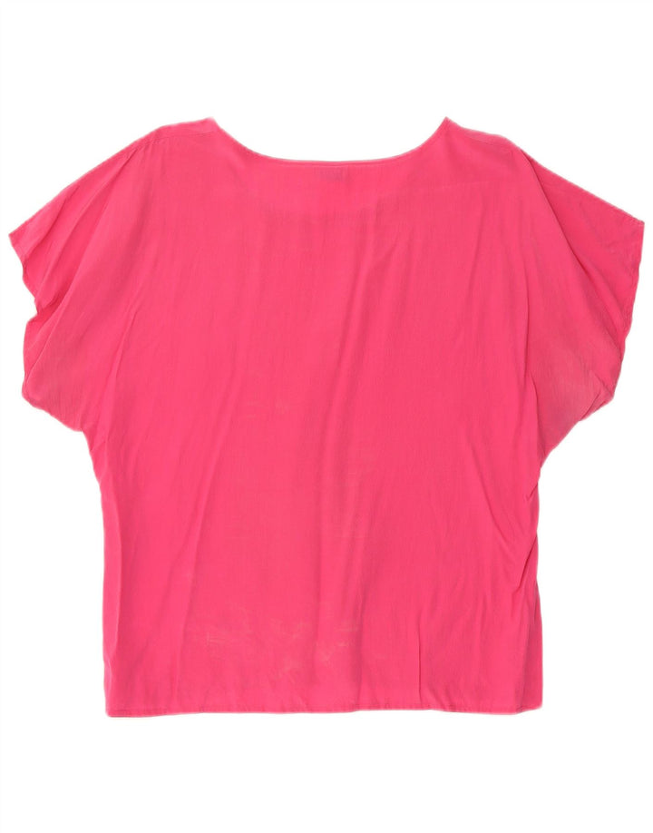 Blusa feminina MARELLA UK 16 grande seda rosa