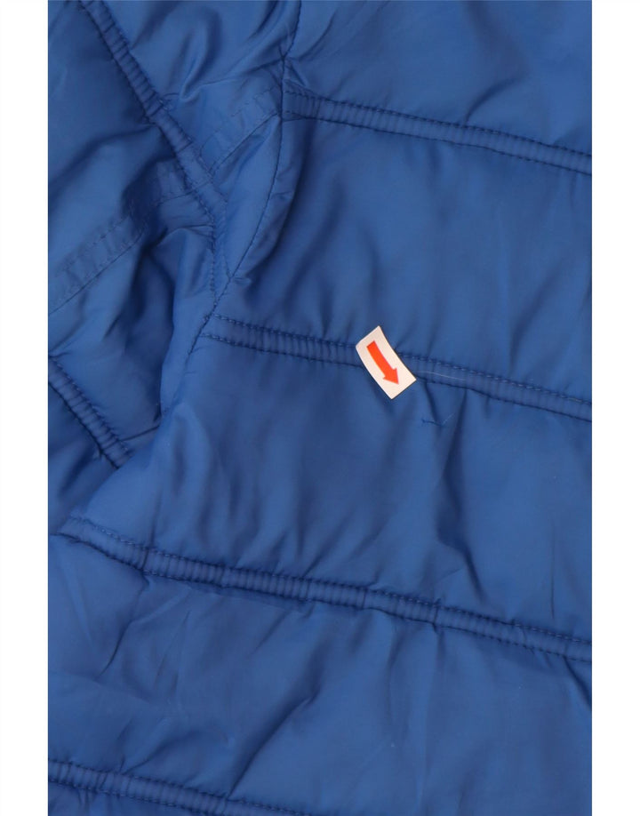 BENETTON Boys Hooded Padded Jacket 13-14 Years 3XL Blue Polyester