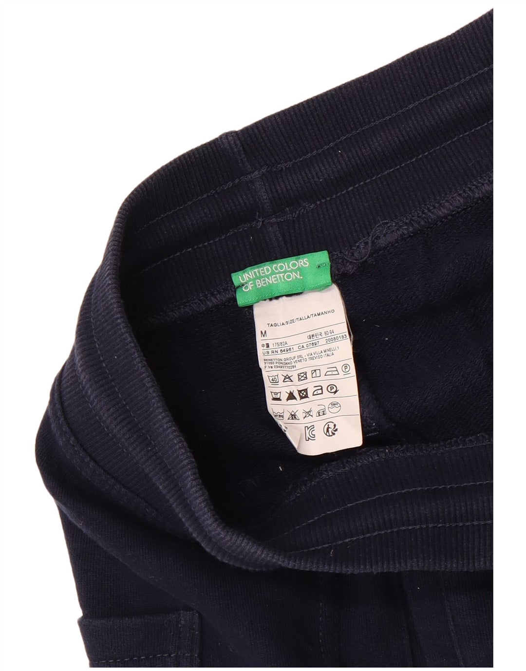 Benetton Mens Sport Shorts Médio Algodão Azul Marinho