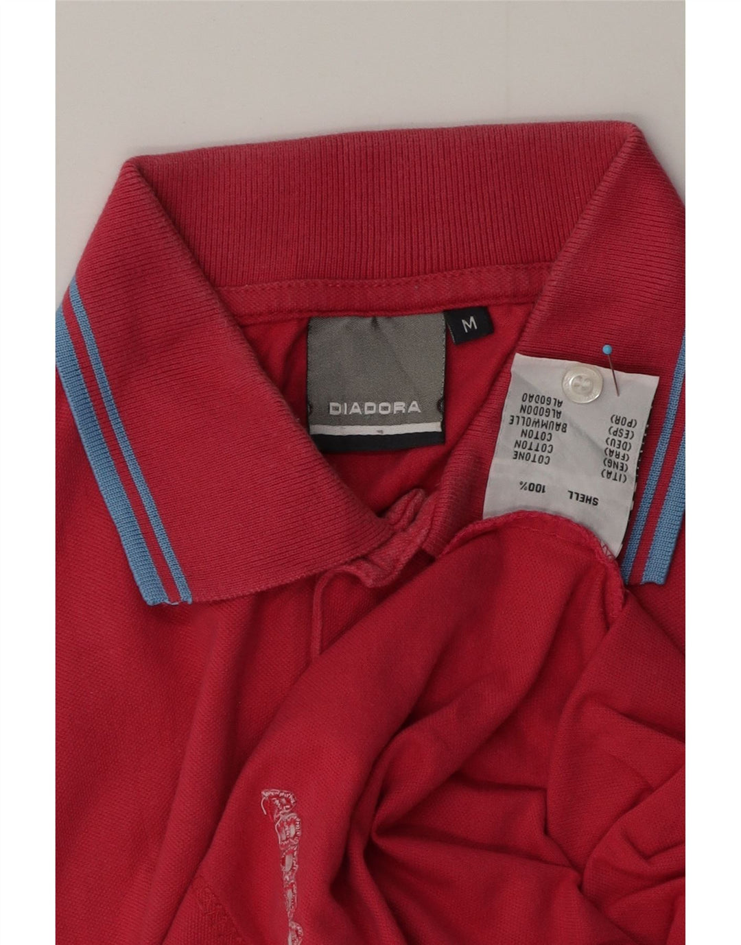 Camisa polo masculina Diadora médio algodão rosa