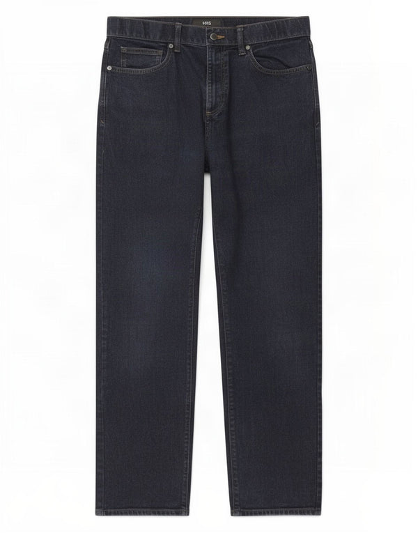 Jeans retos masculinos Marks & Spencer W34 L33 algodão azul marinho