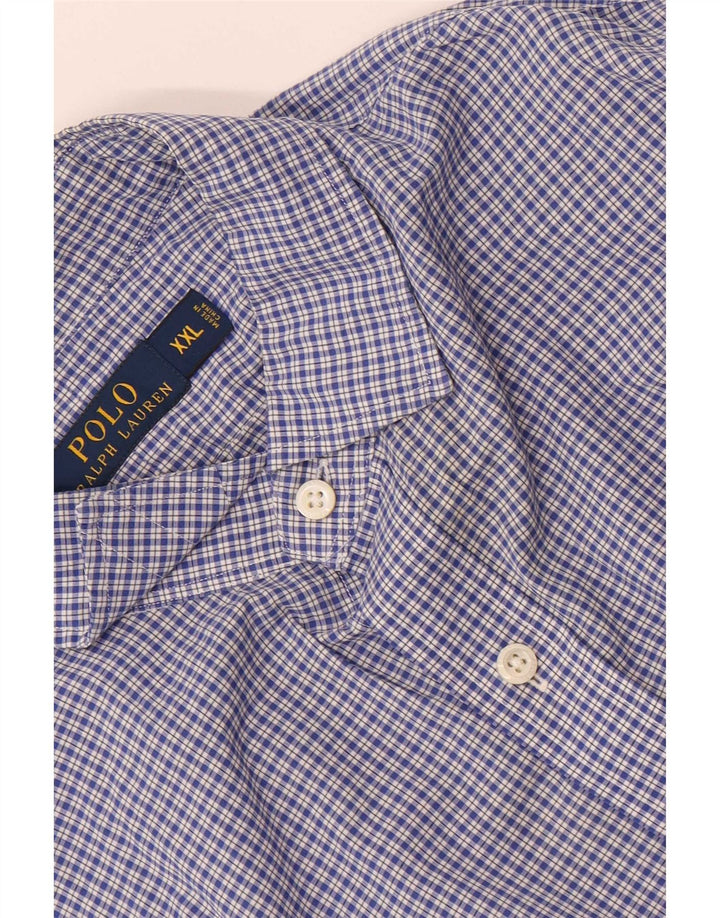 Polo Ralph Lauren Camisa masculina 2XL algodão xadrez azul