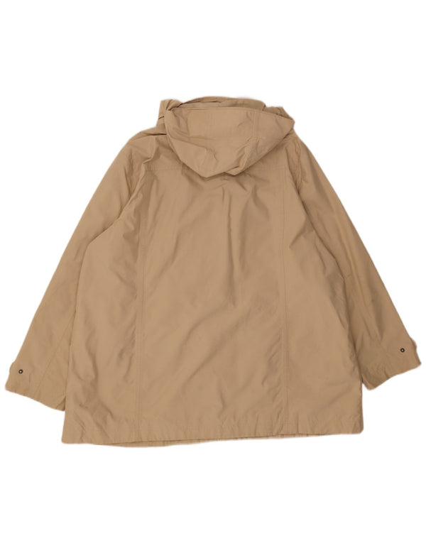 Jaqueta de chuva feminina com capuz L.L.Bean UK 20 2XL bege