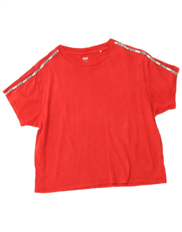 Camiseta feminina LEVI'S Crop Top UK 12 Medium Red Colourblock