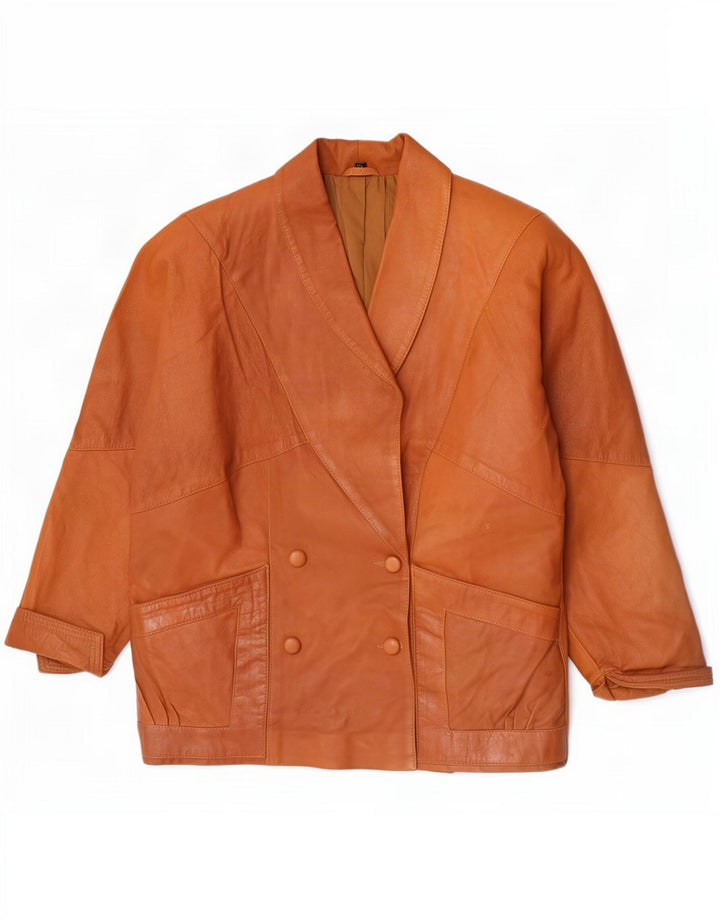 Jaqueta de couro feminina vintage EU 44 XL marrom