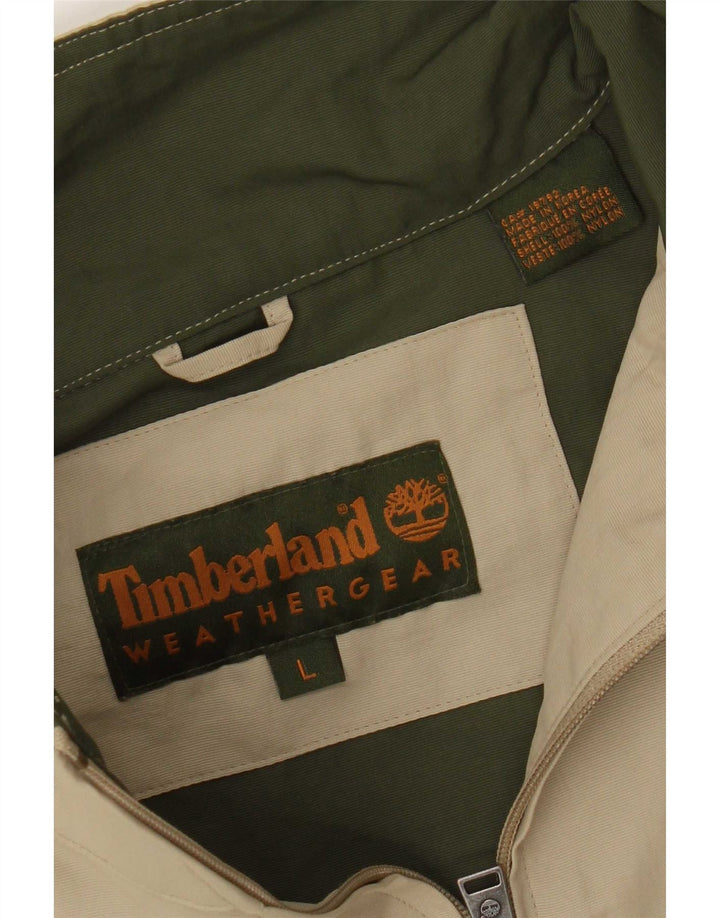 Jaqueta de chuva masculina Timberland UK 40 grande bege nylon